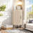 Corner Cabinet With Rattan Door, Freestanding Corner Tables For Small Spaces, Corner Display Cabinet
