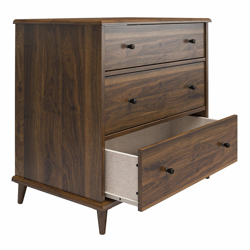 Commode 3 tiroirs l 31,6 po, Brun