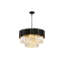 58cm Black Tiered Crystal Chandelier, Modern Luxury Ceiling Pendant Light for Dining Room, Living Room, Foyer & Hallway