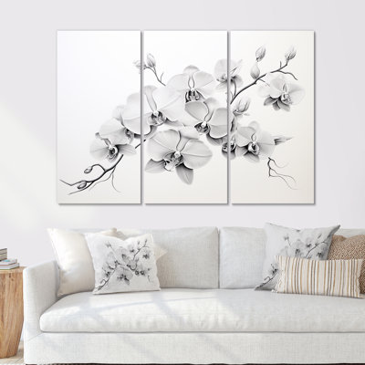 Ensemble de salon noir et blanc Orchid Tranquility II - Orchids Wall Art