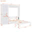Lit escamotable double pleine grandeur avec tablettes de rangement, armoire peu encombrante pour chambre d'amis, bureau personnel, appartement, blanc