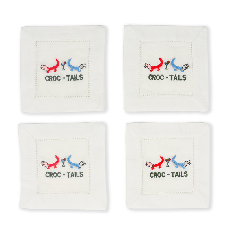 Serviettes brodées Crock-Tails and Cocktail