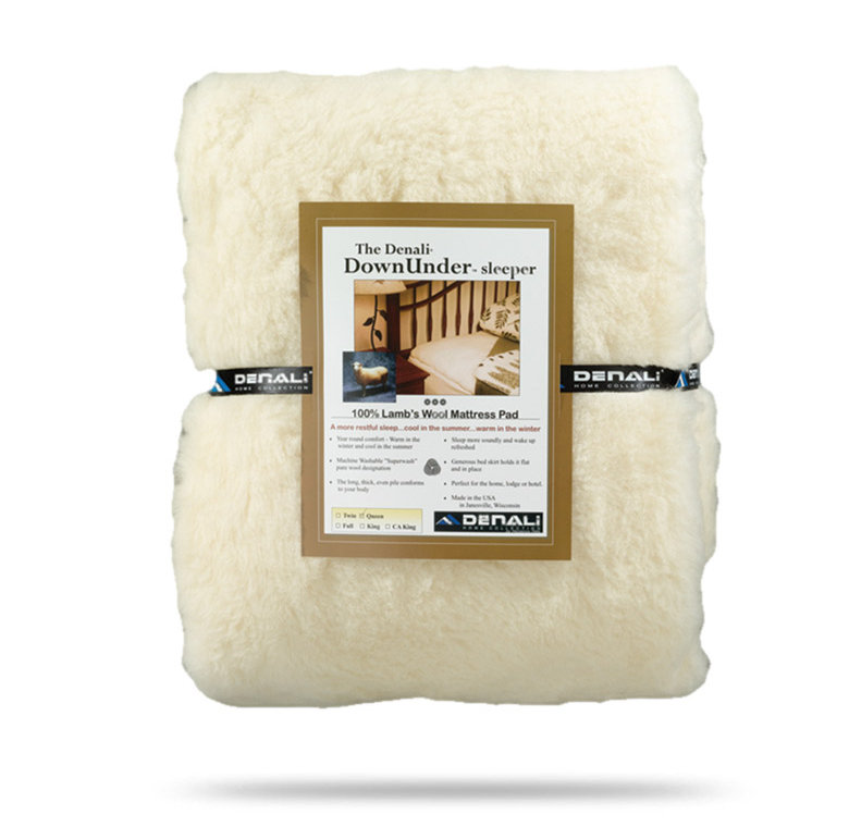 Full Size Ivory Wool Mattress Pad with Temperature Regulation