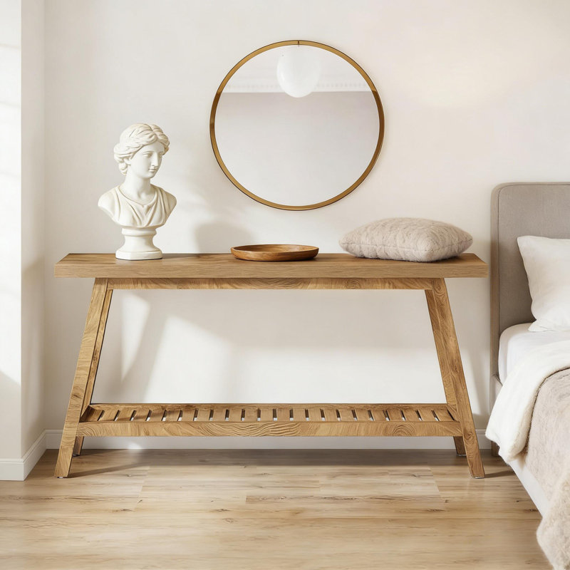 Console à 2 niveaux pour le hall d'entrée, conception peu encombrante | Idée de cadeau, Naturel