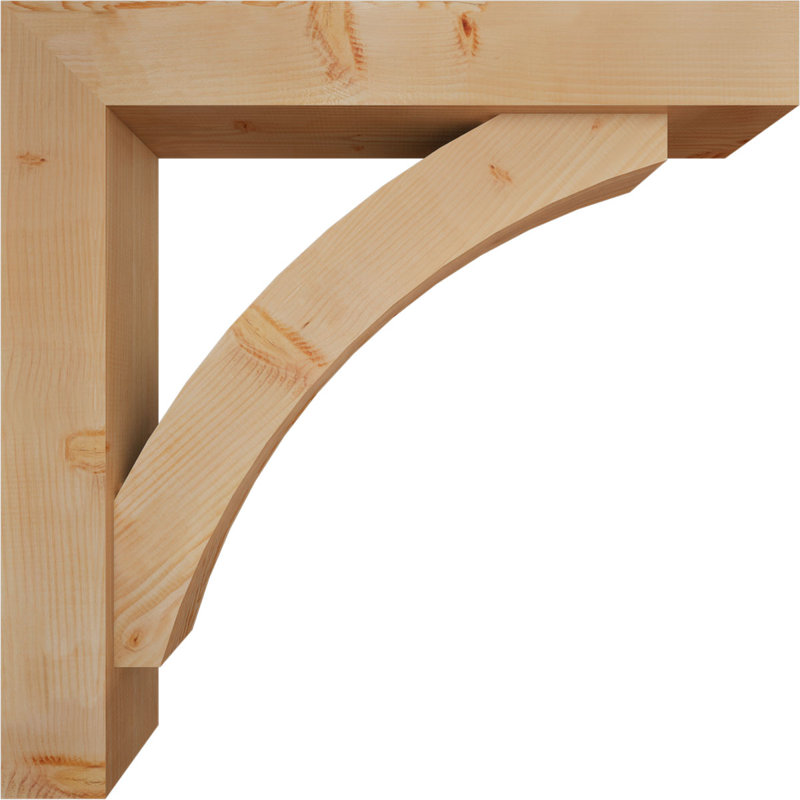 Thorton Block Bracket with Offset Brace, 42 x 42, 7 1/2"W Douglas Fir (Smooth)