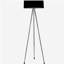 Lampe sur pied en métal de 59 po de hauteur, traitement de surface noir, design moderne-194321774
