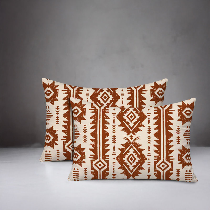 Oreiller réversible intérieur / extérieur Dakota, 20 po x 14 po, Orange brûlé