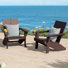 Chaise Adirondack moderne en poly (ensemble de 2), noir