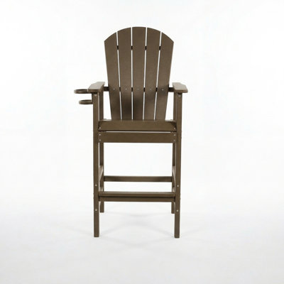 Chaise de bar pour l'extérieur avec support large et porte-gobelet, idéale pour les repas décontractés
