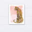 «Watercolor Leopard on Two Tone Blush», reproduction d'art sur toile-1107573382
