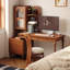 Bureau rectangulaire brun en bois massif avec 3 tiroirs-121081215
