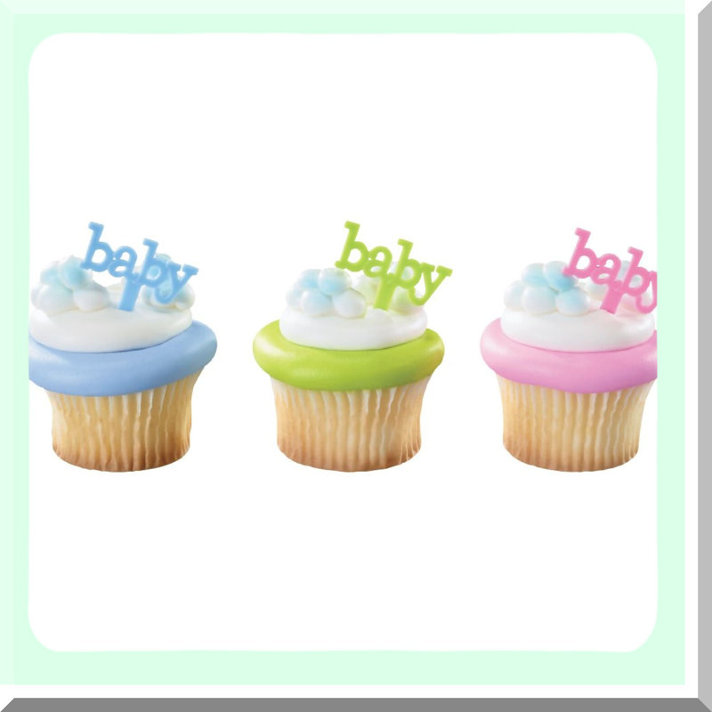 Pastel Baby Shower Cupcake Picks 12 Pack