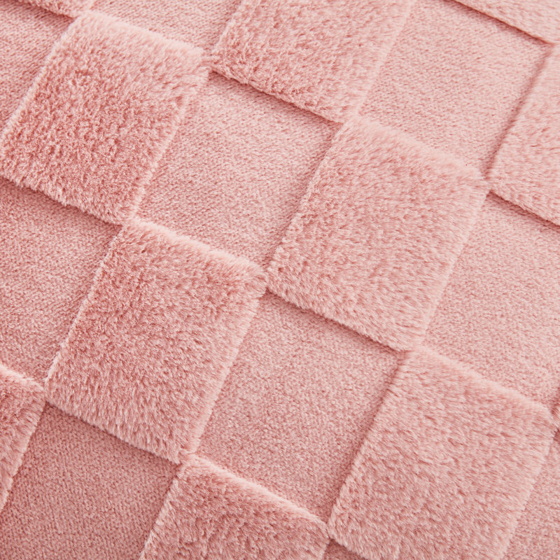 Pouf géant de 1,80 m, sans os, prérempli de mousse à mémoire de forme, housse en peluche à carreaux lavable à la machine, rose, idéal pour le salon, la chambre, le dortoir ou le bureau.