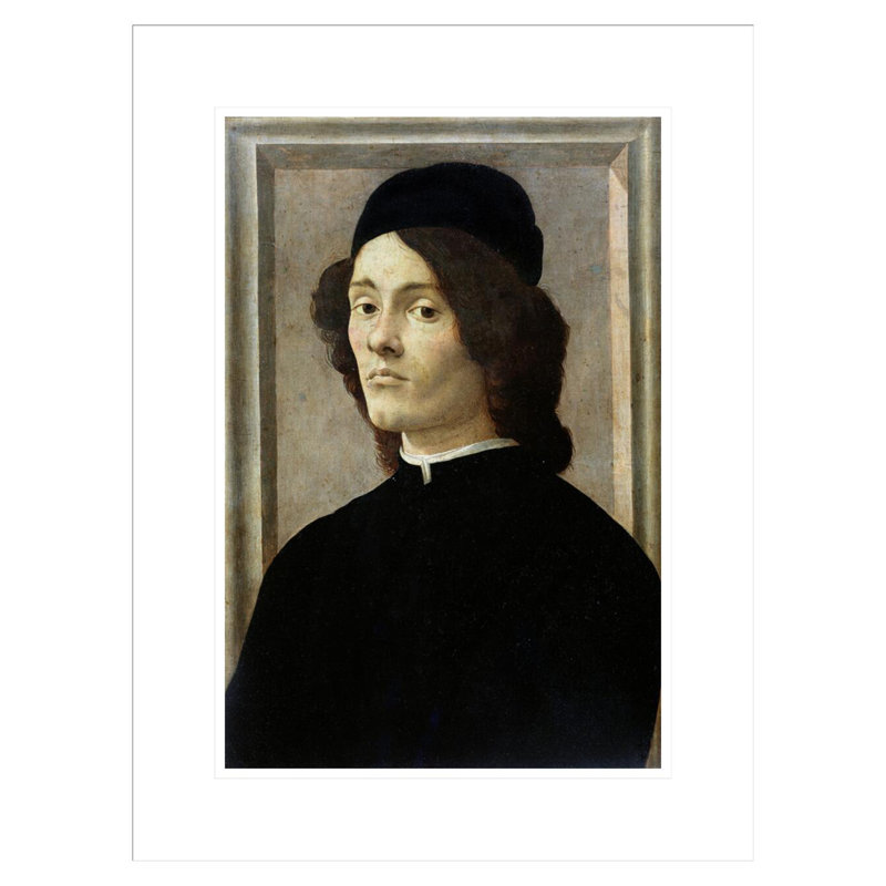 «Portrait of a Man» par Sandro Botticelli - Estampe numérique encadrée, H 21,75 po x l 16,48 po