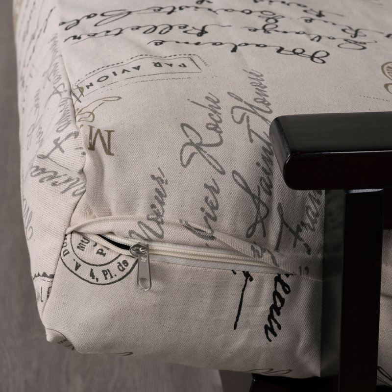 Postscript Cotton Blend Box Cushion Futon Slipcover, Beige Cotton Blend