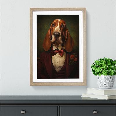Basset Hound Dadaism Art - Framed Print