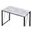 Rectangular Writing Desk With Metal Base, Antique White And Black