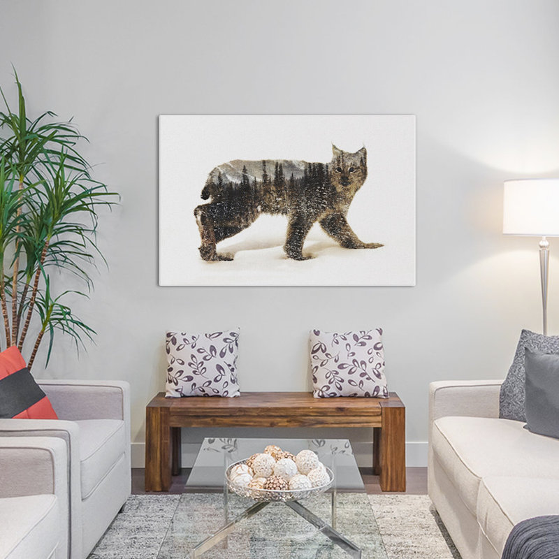« lynx ii », impression sur toile tendue, H 26 po x l 40 po x P 1,5 po, Toile tendue, Pas de tapis