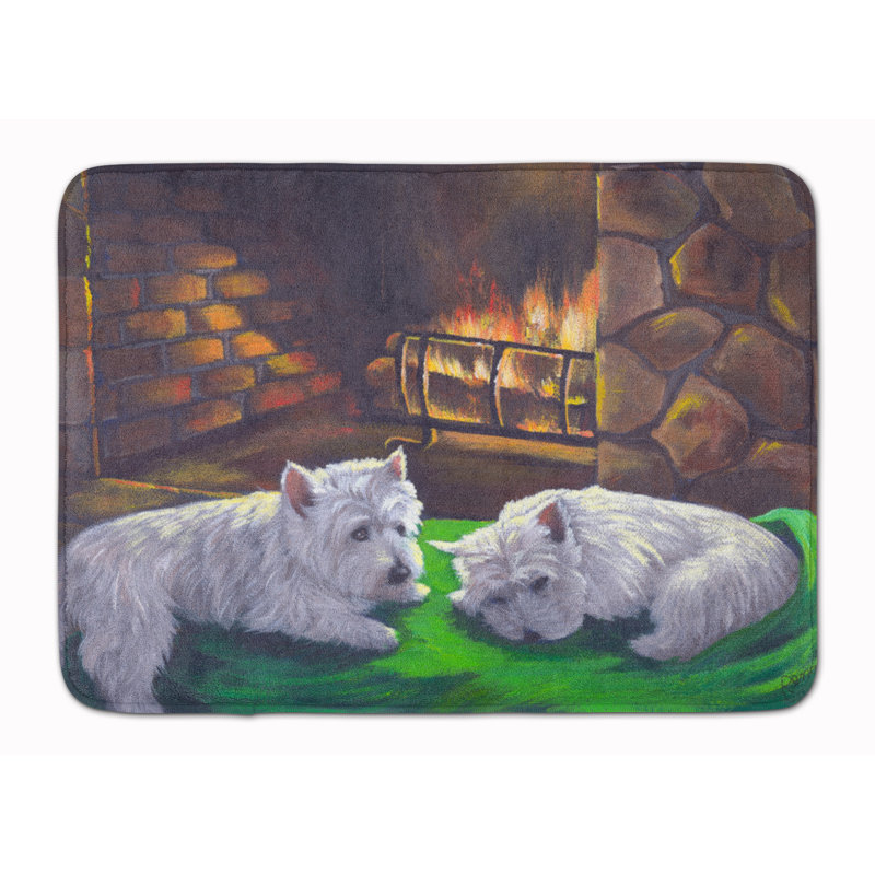 Tapis pour salle de bain Westie A Winter's Night