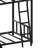 Black Bunk Bed With And Slide, Metal Frame Configuration, Space - Saving Design For Small Rooms, Guardrails Easy Assembly Assignment In Black, Slide Arrangement Scheme, 'S Bedrooms, Secure Sleep,