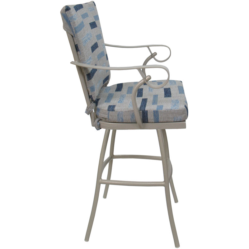 Tabouret de comptoir d'extérieur en aluminium thermolaqué 26,00 po Niera, Beige, 26"