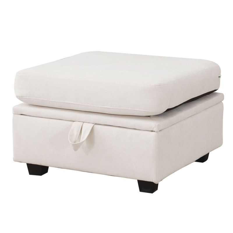 Repose-pieds rembourré avec repose-pieds et repose-pieds, Beige