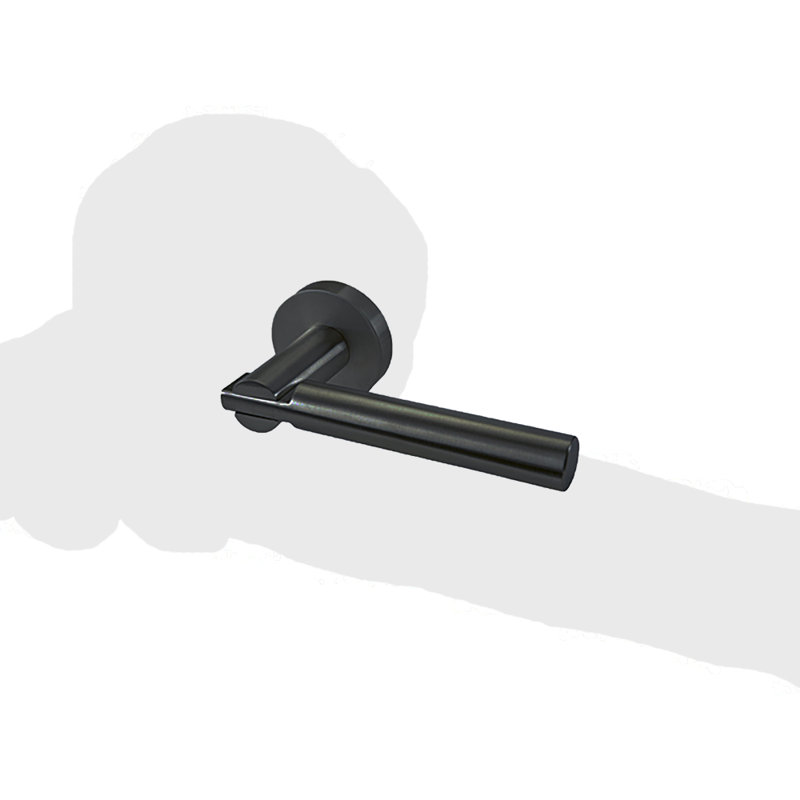 Door Lever Set, Right, Satin Black