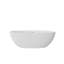 Baignoire autoportante en résine 65 po en pierre, baignoire de luxe à surface solide avec trop-plein encastré et bonde escamotable, baignoire autoportante élégante autoportante en blanc mat