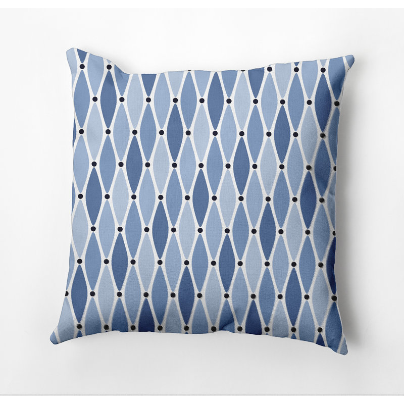 Beach Vacation Wavy Outdoor Pillow Cover & Insert, Blue, 16"x16"