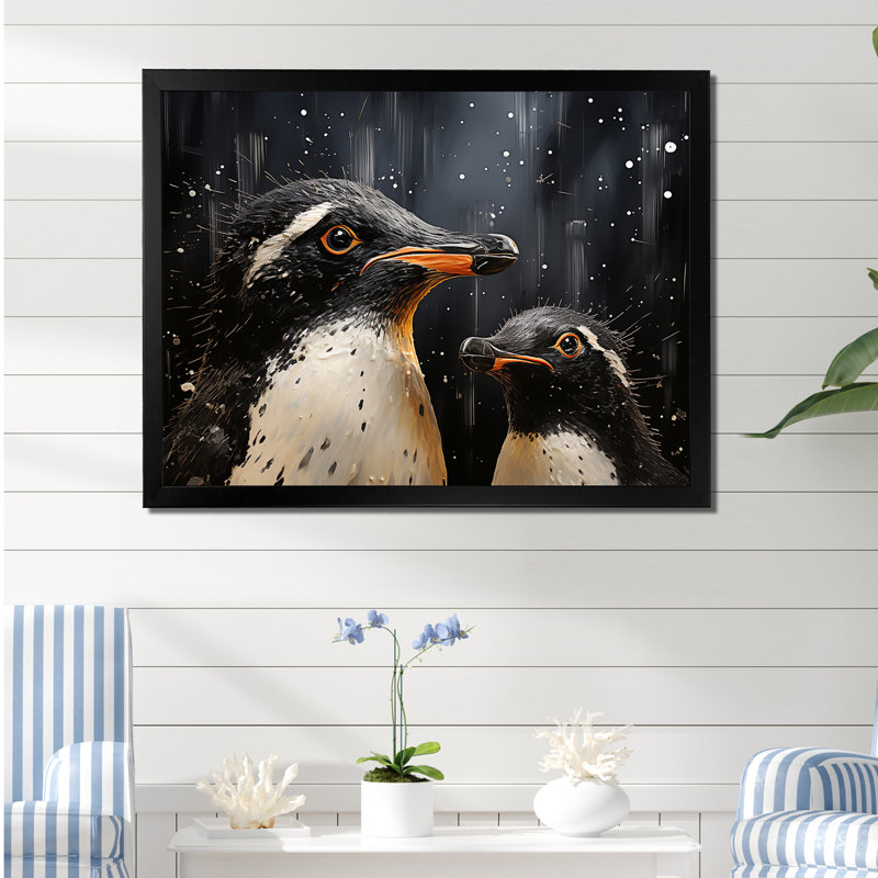 " Penguin Dreamscape II ", 24" H x 32" W x 1" D, Black Single Picture Frame