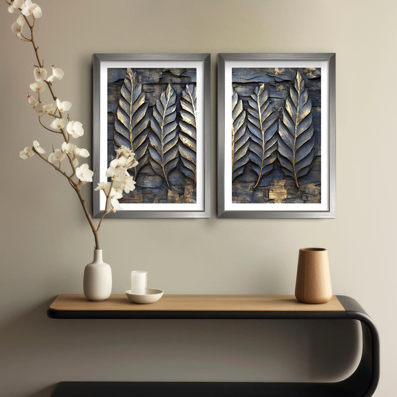 Elegant Decorative Framed MDF Paintings (2 Pieces), 15.0 x 20.9 Inches | 100% MDF (Thickness: 0.1 Inches) with 100% Wooden Frames (Thickness: 0.8 Inches) | Perfect for Living Room, Bedroom & Office Décor, Stylish and Eye-Catching