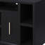 Meuble télé contemporain de 67 pouces, sans assemblage, noir, pouvant accueillir jusqu'à 80 téléviseurs, avec configuration de rangement pratique