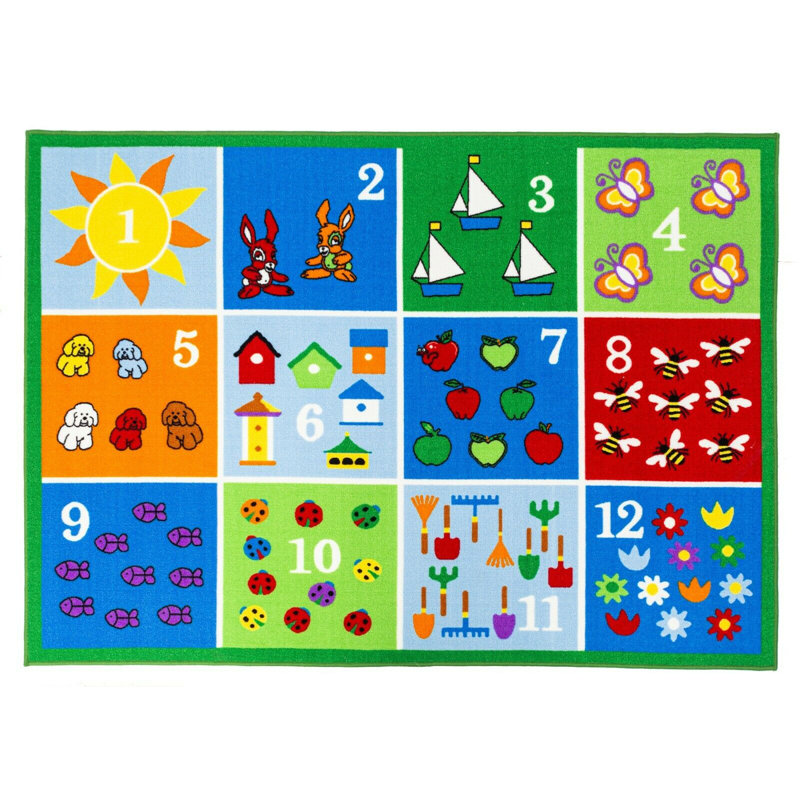 Tapis de jeu éducatif réversible pour enfants 31 po x 58 po Greens