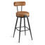 Upholstered Counter Stool with Metal Frame-1253715539