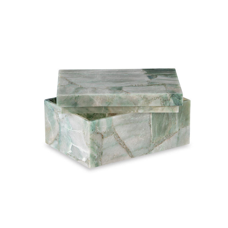Handmade Aventurine Decorative Box, 5" H x 10" W x 7" D