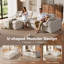 Canapé d'angle Cloud sans ossature en forme de L de 274 cm avec pouf, canapé modulable 4 places à assise profonde en tissu mousse bicolore, aucun assemblage requis pour le salon (blanc)-1327866511
