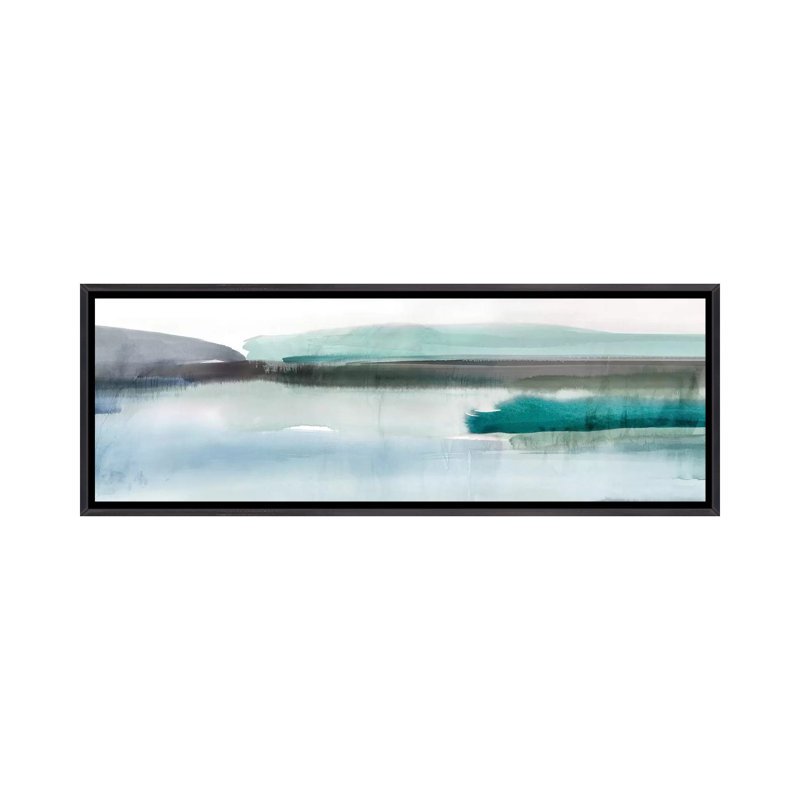«Slide Away I» par Isabelle Z - impression panoramique, H 16 po x l 48 po x 1,5 po, Toile avec cadre noir patiné