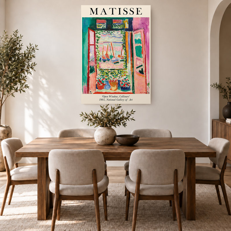 Tableau sur toile coloré Matisse Fenêtre ouverte Exposition côtière, H 30 po x l 20 po