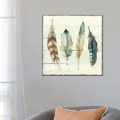 Shiplap Feathers I by Carol Robinson - Painting on Canvas