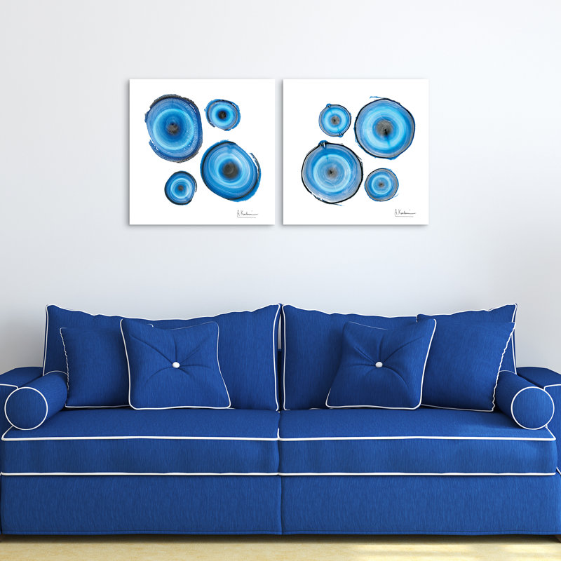 Minéral Rings I and II par Albert Koetsier - Ensemble de reproduction d'art sur verre sans cadre