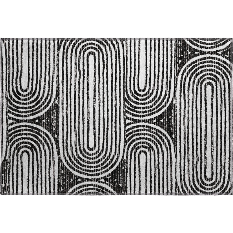 Tapis noir Cerrito AMF540 lavable à la machine de qualité supérieure, Rectangle 1 pi 8 po x 2 pi 6 po