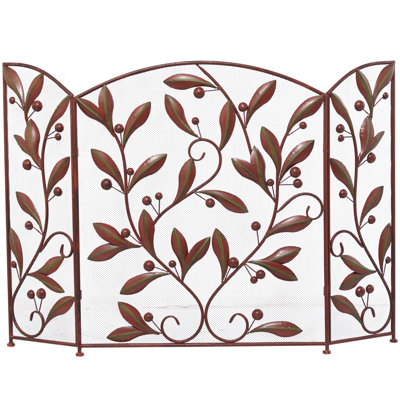 Brinlie 3 Panel Iron Fireplace Screen