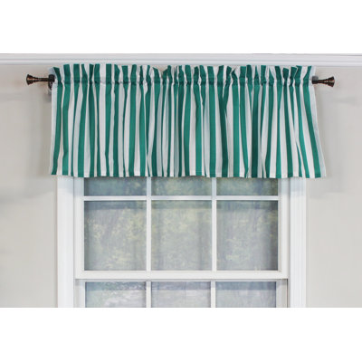 Cotton Blend Striped Tailored Window Valance