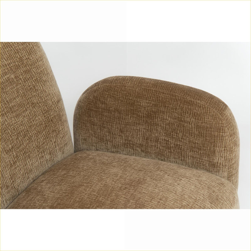 Fauteuil d'appoint pivotant à 360 ° en chenille brun chaud pour le salon, le bureau et les espaces de loisirs