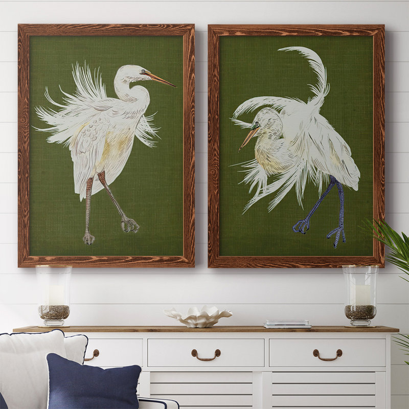 Heron Plumage I-Premium, toile encadrée - prête à être accrochée, H 27,5 po x l 75 po x P 1,5 po, Érable