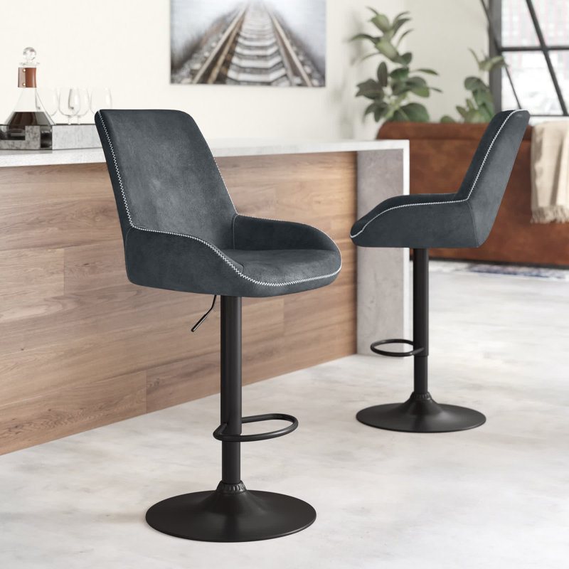 Tabouret de bar Arner, Gris foncé