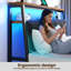 Lit plateforme moderne en bois et métal avec tête de lit rembourrée, éclairage DEL, station de recharge et rangement sous le lit-652386857-652386859