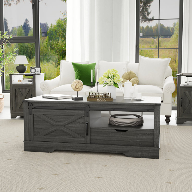 Grande table rectangulaire Farmhouse, Gris foncé