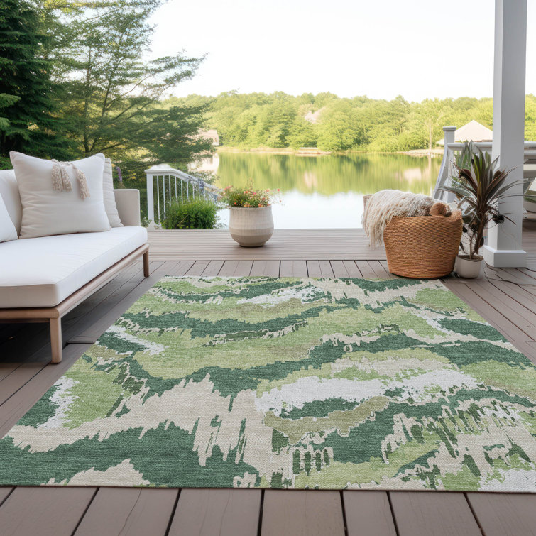 Malek Washable Abstract Indoor / Outdoor Rug
