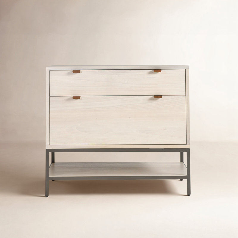 Trey 2 - Drawer Solid Wood File Cabinet, Dove Poplar